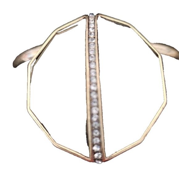 Chloe & Isabel Cuff Bracelet, Black Faceted Center Glass Stone, Pave Crystals - Picture 5 of 7